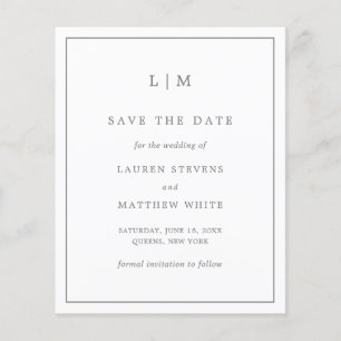 Papier Simple Économie Mariage Gris Foncé Enregistrez la 