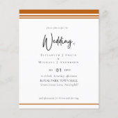 Papier Simple Elegance Cinnamon Moderne Budget Mariage (Devant)