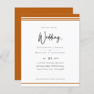 Papier Simple Elegance Cinnamon Moderne Budget Mariage
