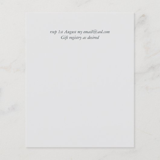 Papier Simple Élégance Script Mariage moderne (Dos)