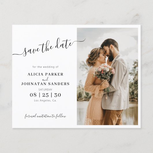Papier Simple élégant mariage photo script enregistrer la (Devant)