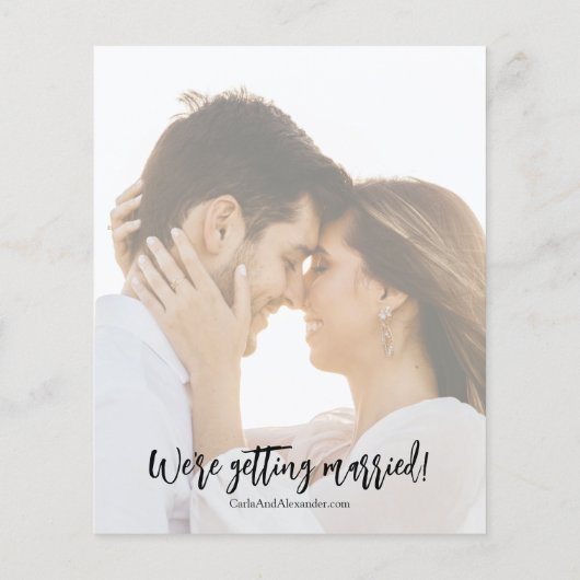 Papier Simple Élégant Photo Budget Mariage Enregistrer La (Dos)