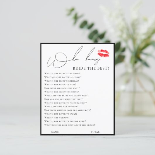 Papier Simple élégant qui connaît la mariée meilleur jeu (Debout devant)