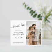 Papier Simple élégant script photo mariage enregistrer la (Debout devant)