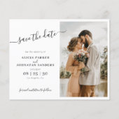 Papier Simple élégant script photo mariage enregistrer la (Devant)