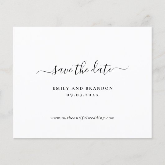 Papier Simple Faire-Part de Mariage à Petit Budget (Devant)