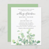 Papier Simple Faire-part de mariage de verdure Eucalyptus (Devant / Derrière)