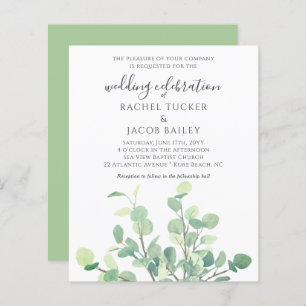 Papier Simple Faire-part de mariage de verdure Eucalyptus