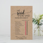 Papier Simple Faux Kraft jeu de Il a dit, Elle a dit (Debout devant)