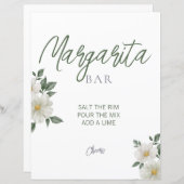 Papier Simple Fête des mariées florale blanche signe Marg (Devant / Derrière)