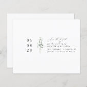 Papier Simple Floral Enregistrer la date (Devant / Derrière)