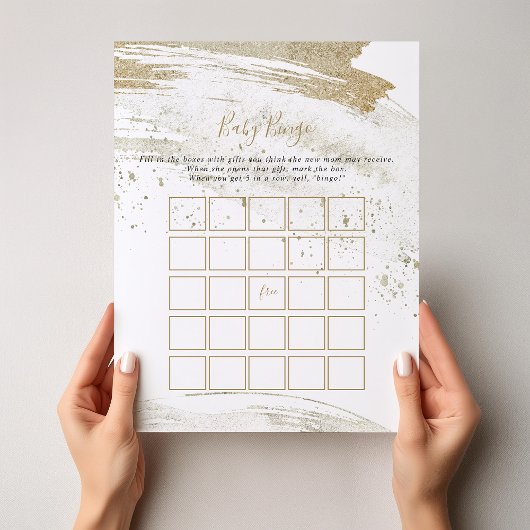 Papier Simple Gold minimaliste Bingo Bingo jeu de douche