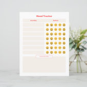 Papier Simple Homeschool Mood Tracker Worksheet (Debout devant)