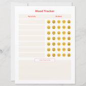 Papier Simple Homeschool Mood Tracker Worksheet (Devant)