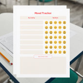 Papier Simple Homeschool Mood Tracker Worksheet