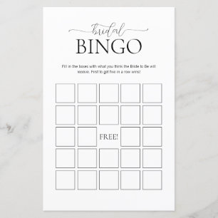 Papier Simple jeu de Fête des mariées de bingo nuptiale m