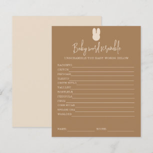 Papier Simple lapin Mot Bébé Scramble Jeu Baby shower
