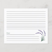Papier Simple Lavender Bridal Shower Recipe Card (Dos)