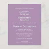 Papier Simple Lavender BUDGET Mariage Photo Invitation (Dos)
