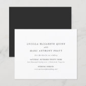 Papier Simple Mariage à Petit Budget Timeless Save the Da (Devant / Derrière)