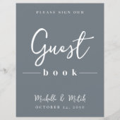Papier Simple Mariage Minimaliste Calligraphie Livre d'in (Devant)