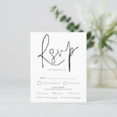 Papier Simple Mariage noir blanc choix de repas RSVP (Debout devant)