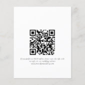 Papier Simple Mariage noir blanc QR choix de repas RSVP (Dos)