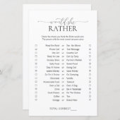 Papier Simple Minimal Voudrait-Elle Plutôt Fête des marié (Devant / Derrière)