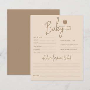 Papier Simple minimaliste moderne ours Baby shower Jeu