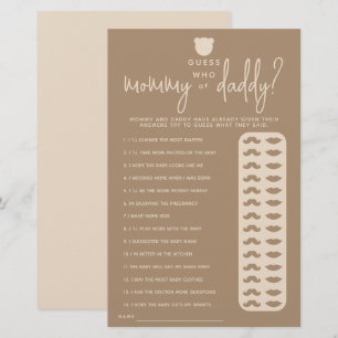 Papier Simple minimaliste moderne ours Baby shower Jeu