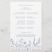 Papier Simple minimaliste Periwinkle boho Wedding Program (Dos)