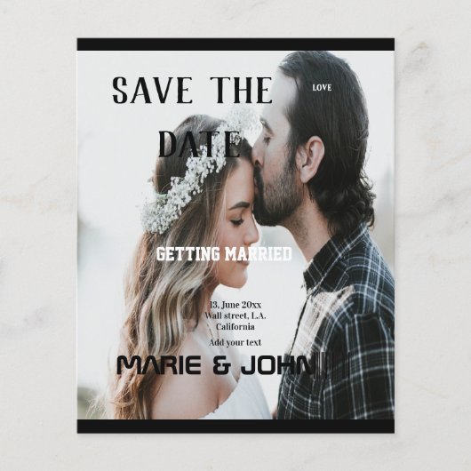 Papier simple minimum enregistrer la date magazine couver (Devant)