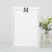 Papier Simple Modern Classic Nom de famille Monogramme (Debout devant)