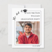 Papier Simple modern photo Graduation Save the Date card (Devant)