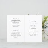 Papier Simple Modern Wedding Program (Debout devant)