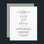 Papier Simple moderne élégant mariage à bas prix Invitati<br><div class="desc">Simple moderne élégant mariage à bas prix Invitez une alternative moins chère qu'une invitation standard.</div>