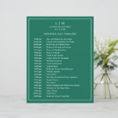 Papier Simple Monogramme Vert Émeraude Mariage Élégant (Debout devant)
