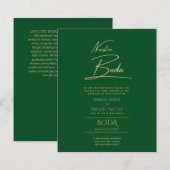 Papier Simple Notre Mariage Texte Seulement Invitation de (Devant / Derrière)