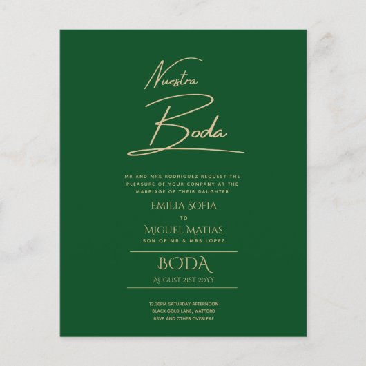 Papier Simple Notre Mariage Texte Seulement Invitation de (Devant)
