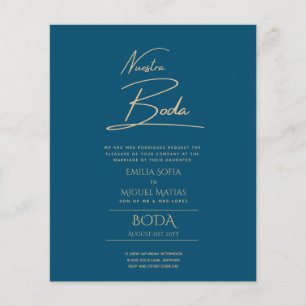 Papier Simple Nuestra BODA Mariage espagnol Texte seuleme