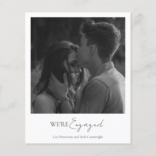 Papier Simple Photo Budget Engagement Partie Invitation (Devant)