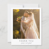 Papier Simple Photo Modern Budget Wedding Thank You Card (Devant)