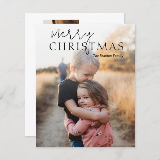 Papier Simple photo Noël moderne (Devant / Derrière)