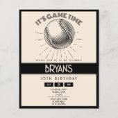 Papier Simple Retro Black Baseball Budget Anniversaire In (Devant)