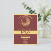 Papier Simple Retro Gold Baseball Budget Anniversaire Inv (Debout devant)