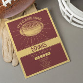 Papier Simple Retro Gold Football Budget Anniversaire Inv