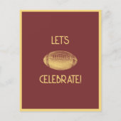 Papier Simple Retro Gold Football Budget Anniversaire Inv (Dos)