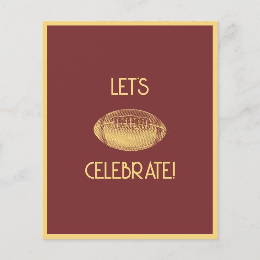 Papier Simple Retro Gold Football Budget Anniversaire Inv (Dos)