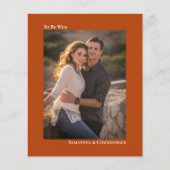 Papier Simple rouille Orange BUDGET Mariage Photo Invitat (Devant)