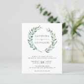 Papier Simple Rustic Greenery Faire-part de mariage budgé (Debout devant)